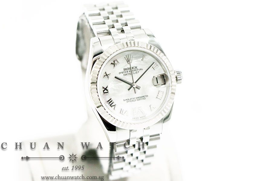 Rolex Boys DateJust 31mm 178274 White MOP Roman VI 11BR - Image 3