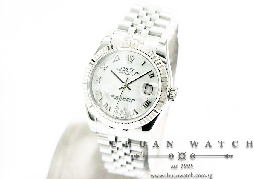 Rolex Boys DateJust 31mm 178274 White MOP Roman VI 11BR - Image 2