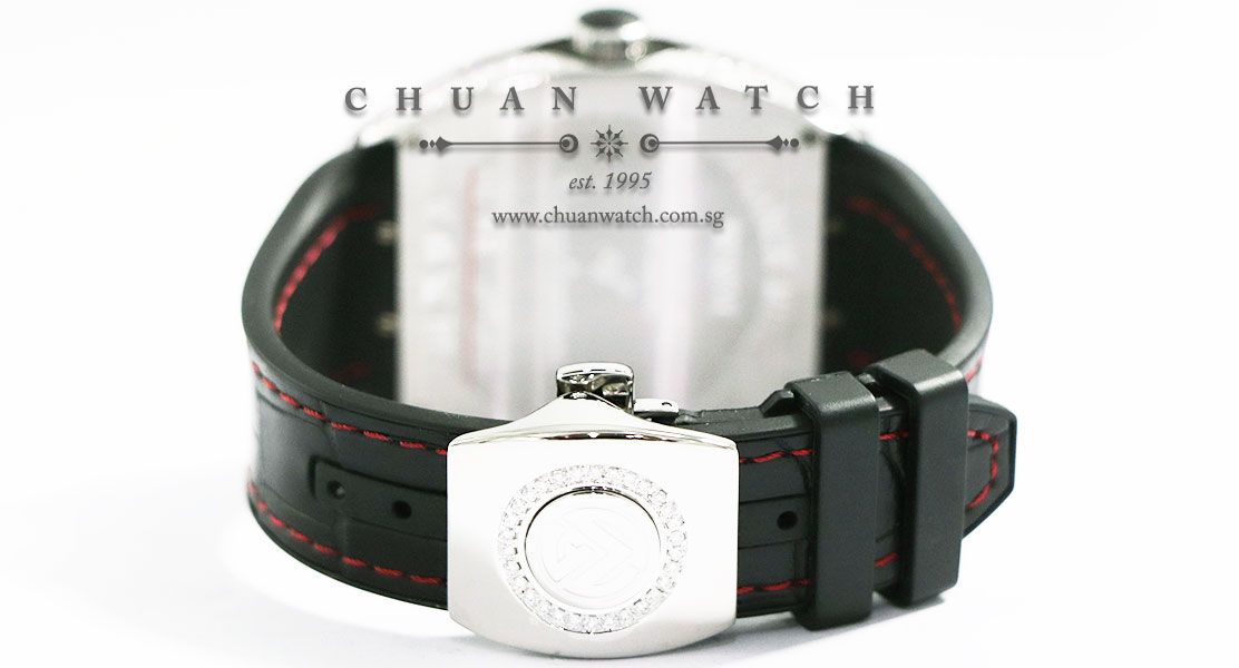 Franck Muller Vanguard Steel Custom Pave-Set Diamonds V 45 SC DT AC NR Black Arabic - Image 4