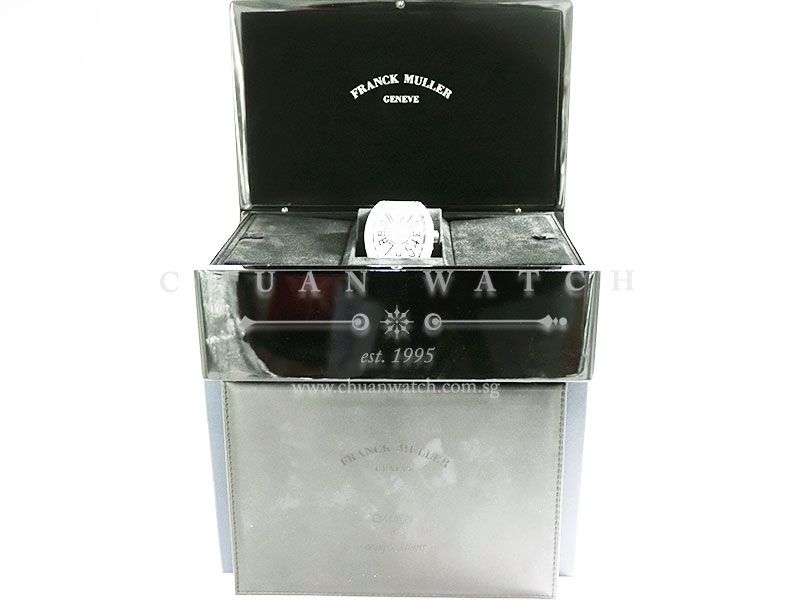 Franck Muller Vanguard Steel Custom Pave-Set Diamonds V 45 SC DT AC NR Black Arabic - Image 5