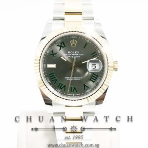 Rolex DateJust 41 Two-Tone 126333 Wimbledon Slate Sunburst Roman