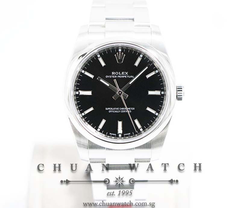 Rolex Gents Oyster Perpetual No-Date 34mm 114200 Black Index