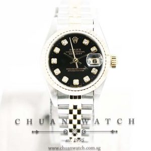 Rolex Ladies DateJust Two-Tone 26mm 69173 Black Diamonds - Discontinued