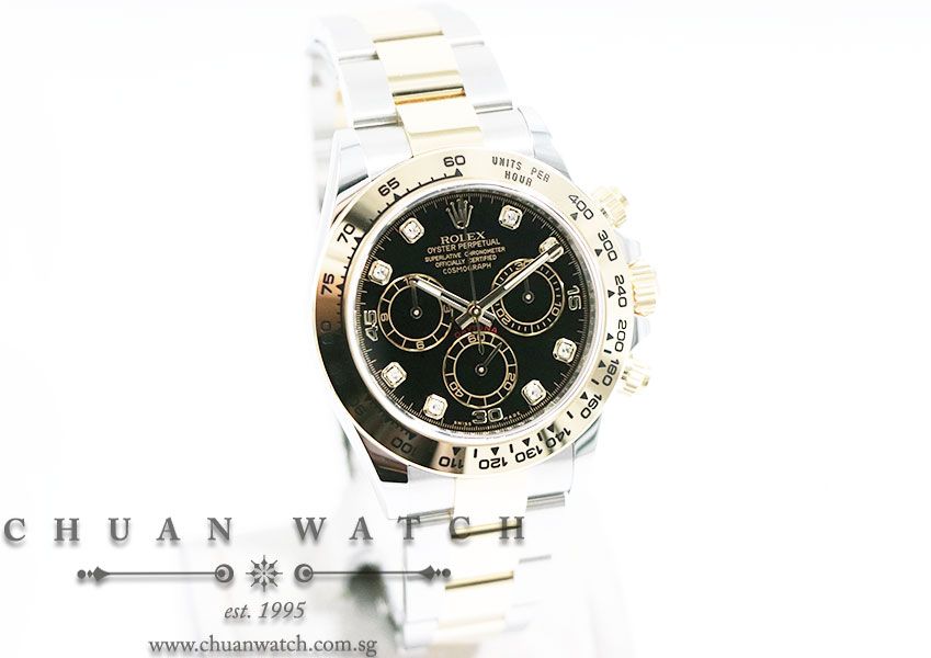 Rolex Cosmograph Daytona Two-Tone 116503 Black Diamonds - Image 3