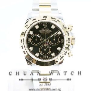 Rolex Cosmograph Daytona Two-Tone 116503 Black Diamonds