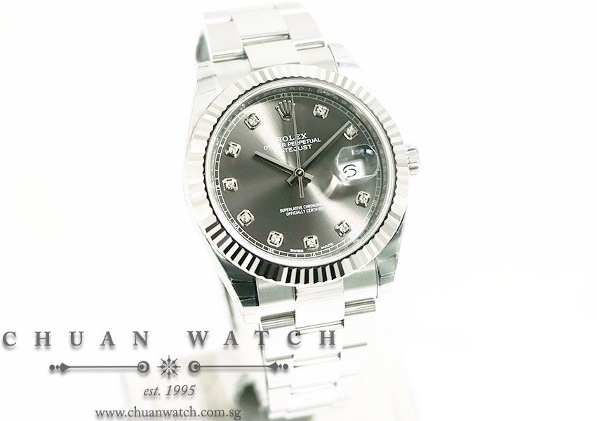 Rolex DateJust 41 126334 Dark Rhodium Diamonds - Image 3