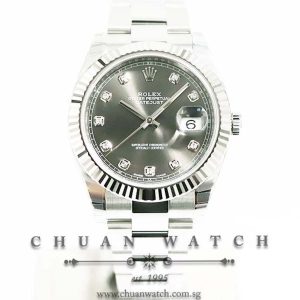 Rolex DateJust 41 126334 Dark Rhodium Diamonds