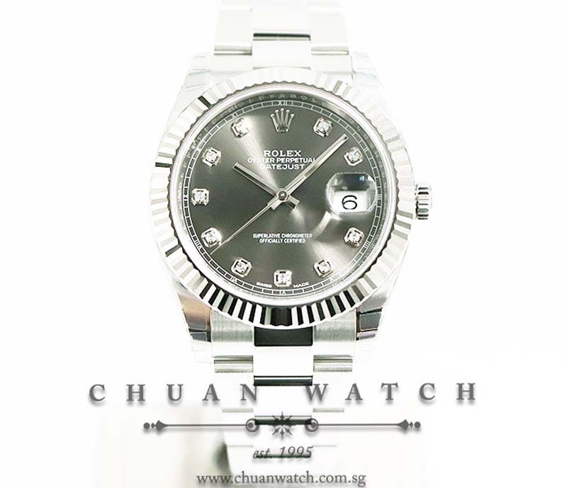 Rolex DateJust 41 126334 Dark Rhodium Diamonds