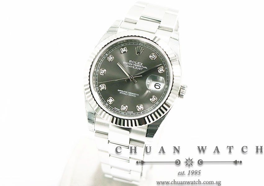 Rolex DateJust 41 126334 Dark Rhodium Diamonds - Image 2