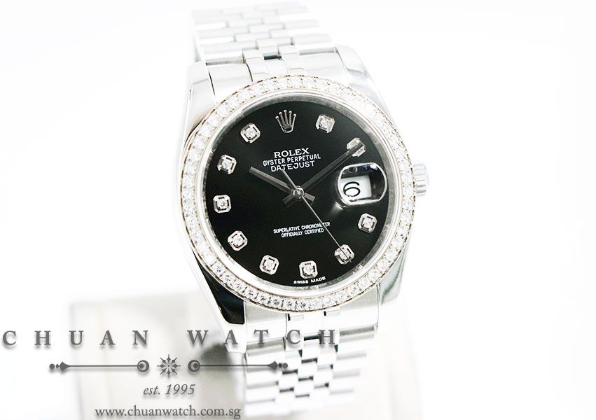 Rolex Gents DateJust 36mm 116244 Black Diamonds - Discontinued - Image 3
