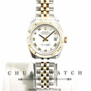 Rolex Ladies DateJust Two-Tone 26mm 179173 White Roman - Discontinued