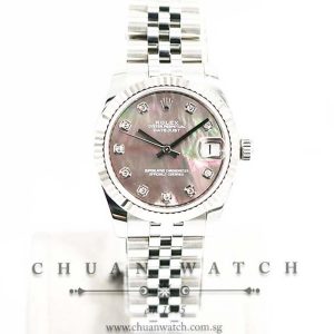 Rolex Boys DateJust 31mm 178274 Black MOP Diamonds
