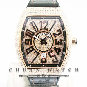 Franck Muller Vanguard Rose Gold Custom Pave-Set Diamonds V 45 SC DT 5N NR