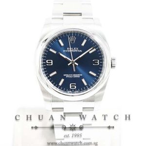 Rolex Gents Oyster Perpetual No-Date 36mm 116000 Blue Sunburst 3.6.9