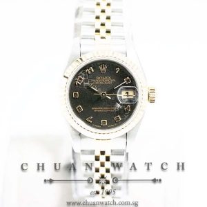 Rolex Ladies DateJust Two-Tone 26mm 69173 Black Jubilee Arabic - Discontinued