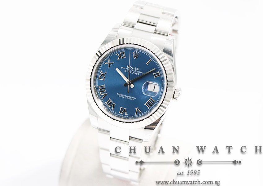 Rolex DateJust 41 126334 Azzurro Blue Roman - Image 2