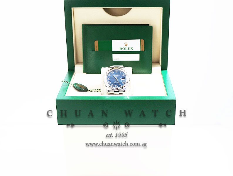 Rolex DateJust 41 126334 Azzurro Blue Roman - Image 5