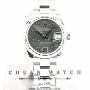 Rolex Boys DateJust 31mm 178240 Dark Rhodium Floral