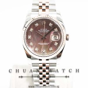 Rolex Gents DateJust Two-Tone 36mm 116231 Black MOP Diamonds - Discontinued