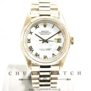 Rolex Vintage Gents DateJust Yellow Gold 36mm 16018 White Roman - Discontinued