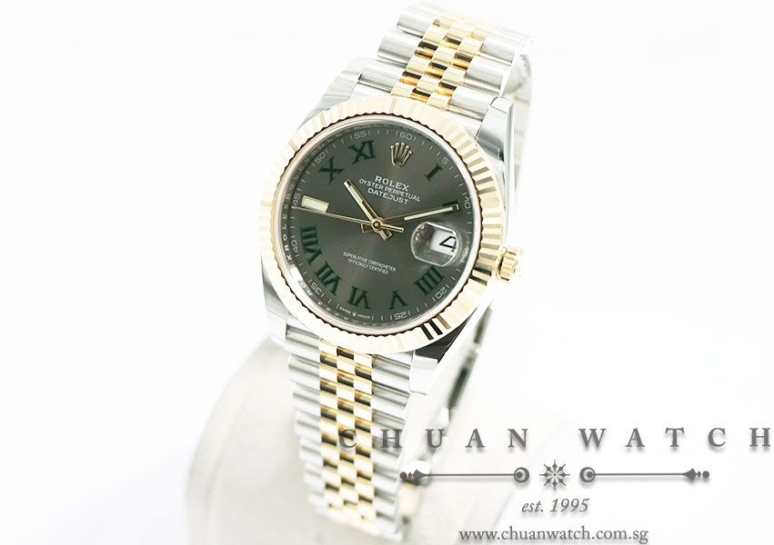 Rolex DateJust 41 Two-Tone 126333 Wimbledon Slate Sunburst Roman - Image 2