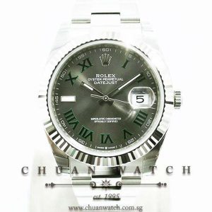 Rolex DateJust 41 126334 Wimbledon Slate Sunburst Roman
