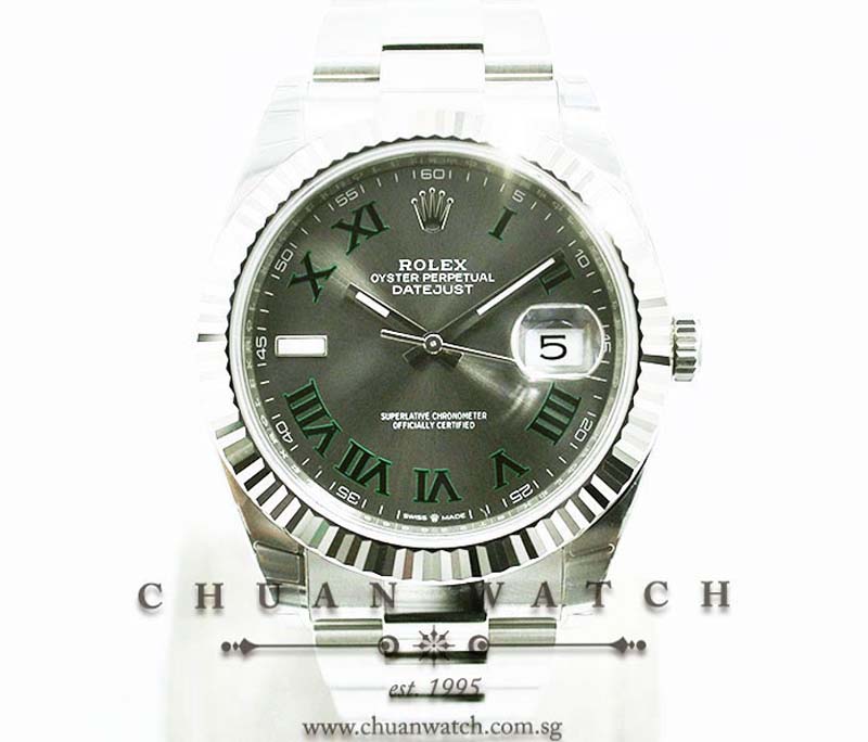 Rolex DateJust 41 126334 Wimbledon Slate Sunburst Roman