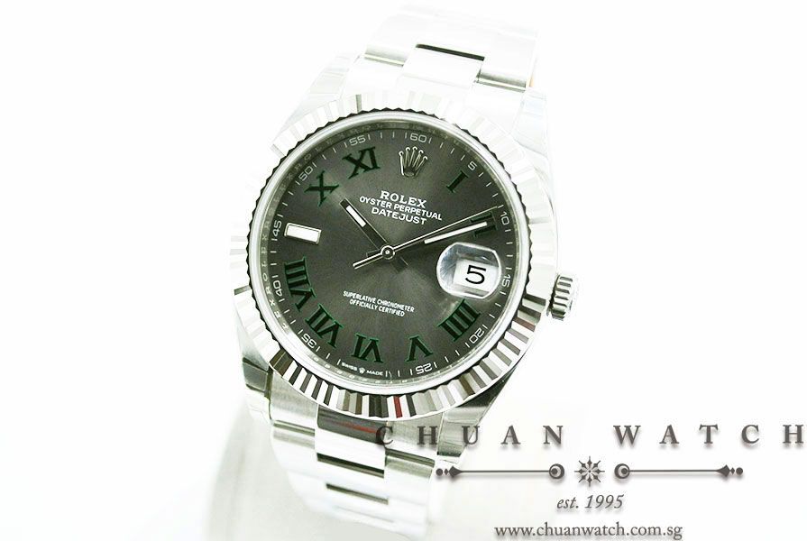 Rolex DateJust 41 126334 Wimbledon Slate Sunburst Roman - Image 2