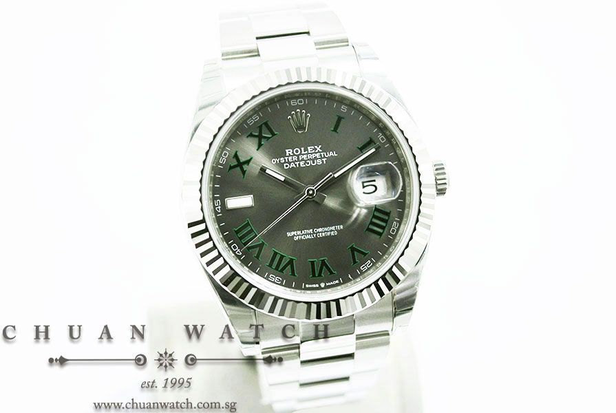 Rolex DateJust 41 126334 Wimbledon Slate Sunburst Roman - Image 3