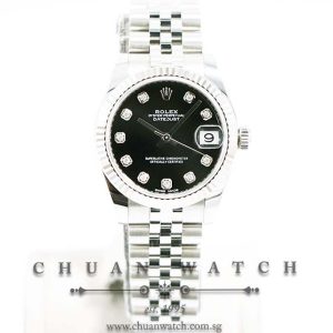 Rolex Boys DateJust 31mm 178274 Black Diamonds