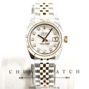 Rolex Ladies DateJust Two-Tone 26mm 179173 Meteorite Diamonds - Discontinued