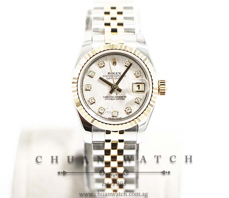 Rolex Ladies DateJust Two-Tone 26mm 179173 Meteorite Diamonds - Discontinued