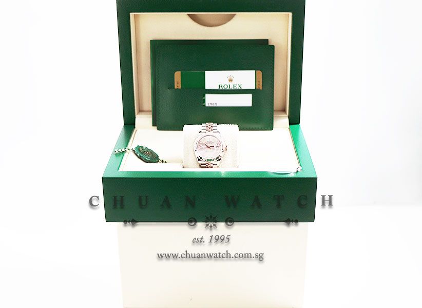 Rolex Lady-DateJust 28 Two-Tone 279171 Sundust IX Diamonds - Image 5