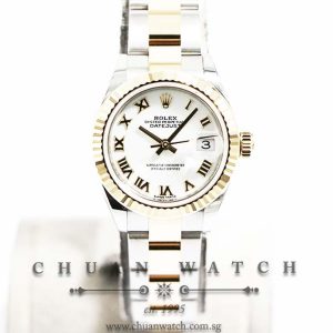 Rolex Lady-DateJust 28 Two-Tone 279173 White Roman
