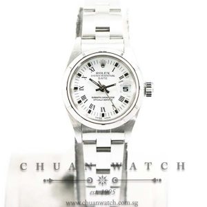 Rolex Ladies Oyster Perpetual Date 26mm 79190 White Painted Roman - Discontinued