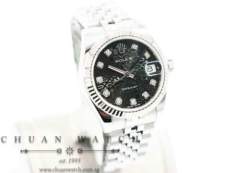 Rolex Boys DateJust 31mm 178274 Black Jubilee Diamonds - Discontinued Dial - Image 3