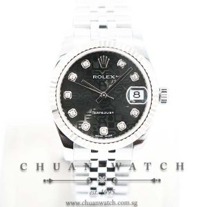 Rolex Boys DateJust 31mm 178274 Black Jubilee Diamonds - Discontinued Dial