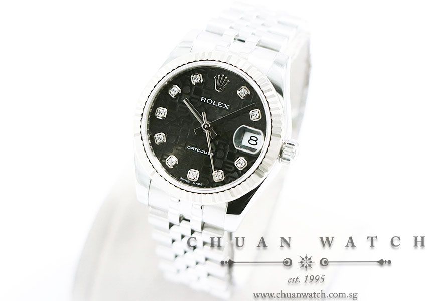 Rolex Boys DateJust 31mm 178274 Black Jubilee Diamonds - Discontinued Dial - Image 2
