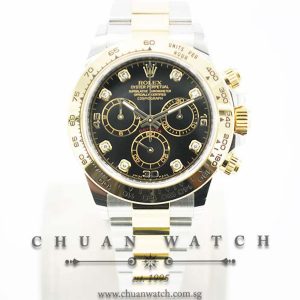 Rolex Cosmograph Daytona Two-Tone 116503 Black Diamonds