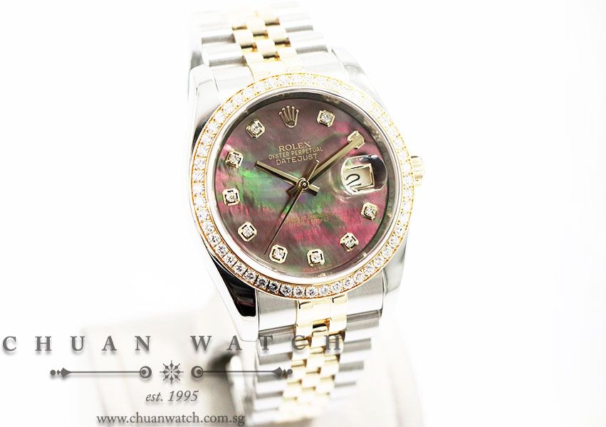Rolex Gents DateJust Two-Tone 36mm 116243 Black MOP Diamonds - Discontinued - Image 3