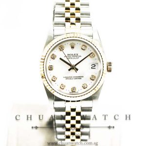 Rolex Boys DateJust Two-Tone 31mm 68273 White Diamonds - Discontinued