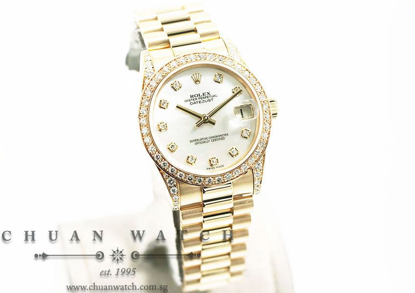 Rolex Boys DateJust President Yellow Gold 31mm 78238 White MOP Diamonds - Discontinued - Image 3