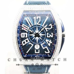 Franck Muller Vanguard Yachting Steel Custom Pave-Set Diamonds V 45 SC DT AC BL