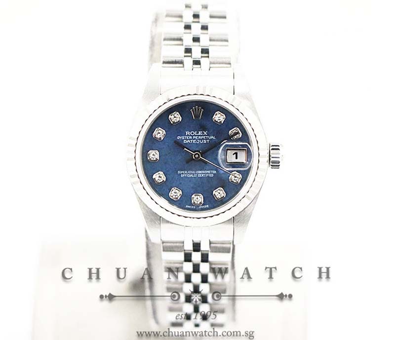 Rolex Ladies DateJust 26mm 79174 Blue Sodalite Diamonds - Discontinued