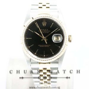 Rolex Gents DateJust Two-Tone 36mm 16233 Black Index - Discontinued