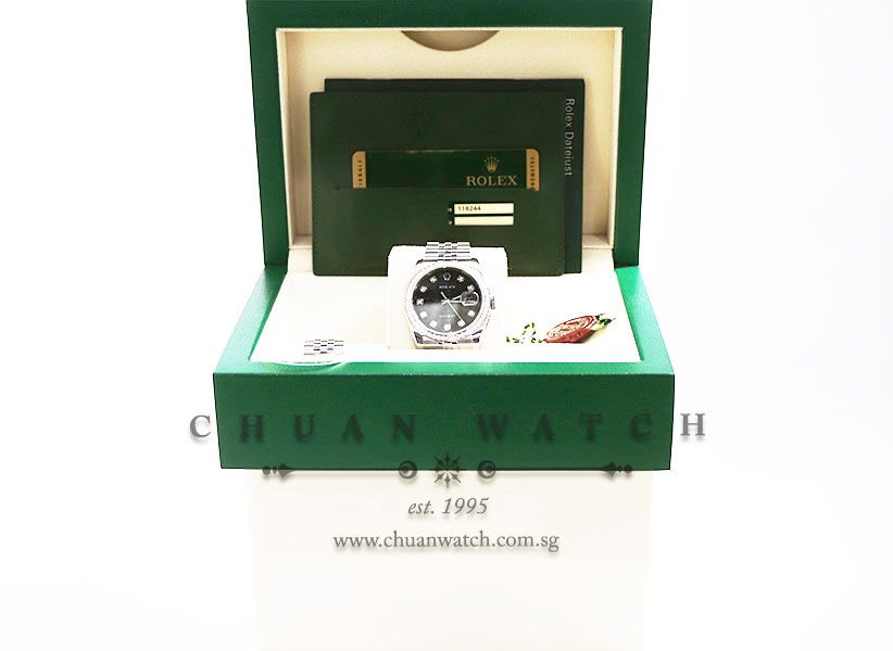 Rolex Gents DateJust 36mm 116244 Black Jubilee Diamonds - Discontinued - Image 5