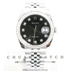 Rolex Gents DateJust 36mm 116244 Black Jubilee Diamonds - Discontinued