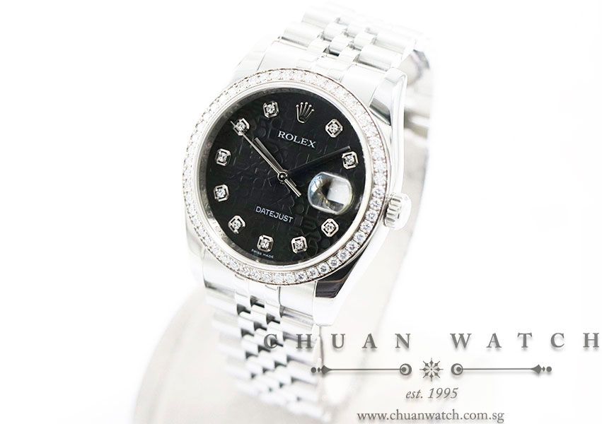 Rolex Gents DateJust 36mm 116244 Black Jubilee Diamonds - Discontinued - Image 2