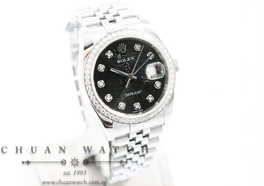 Rolex Gents DateJust 36mm 116244 Black Jubilee Diamonds - Discontinued - Image 3