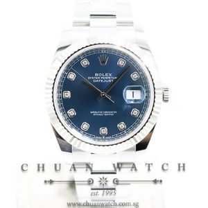 Rolex DateJust 41 126334 Blue Sunburst Diamonds